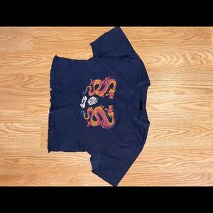 dragon shirt sleeved crop top